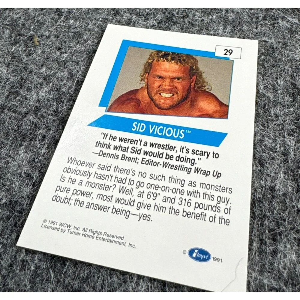 WCW 1991 Sid Vicious Trading Card Set
